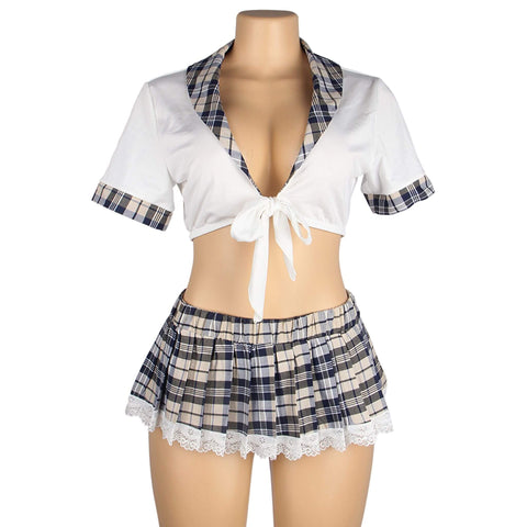 Oppilasasu: lyhyt toppi & ruutuhame