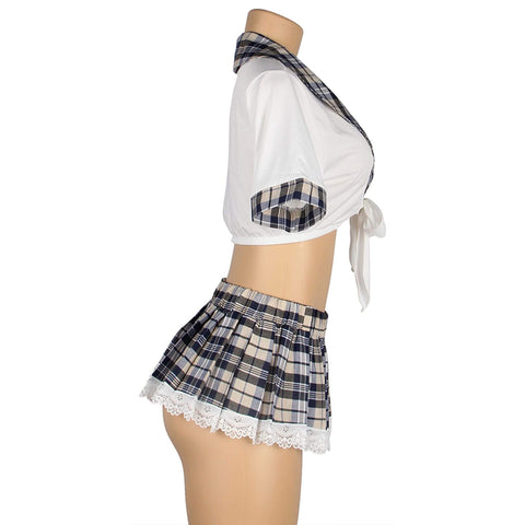 Oppilasasu: lyhyt toppi & ruutuhame