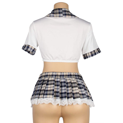 Oppilasasu: lyhyt toppi & ruutuhame