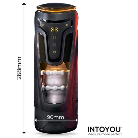 Automaattinen masturbaattori työntö-, värinä- ja lämmitystoiminnoilla