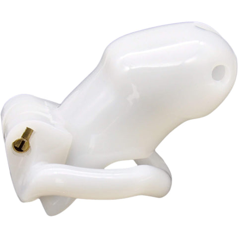 Siveysvyö 2.0, pieni koko, valkoinen hartsi, sisäänrakennettu lukko valmiustilassa.