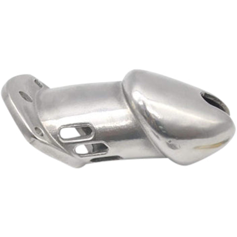 Metallimies teräksinen siveysvyö, regular, etuosa ja virtsaamisreikä.