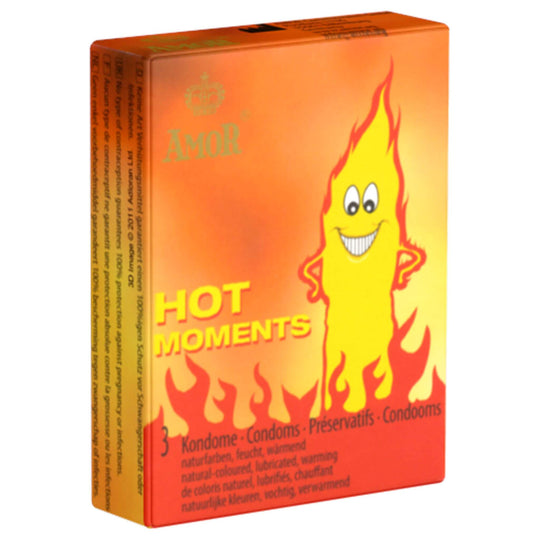 AMOR Hot Moments lämmittävät kondomit, 3 kpl